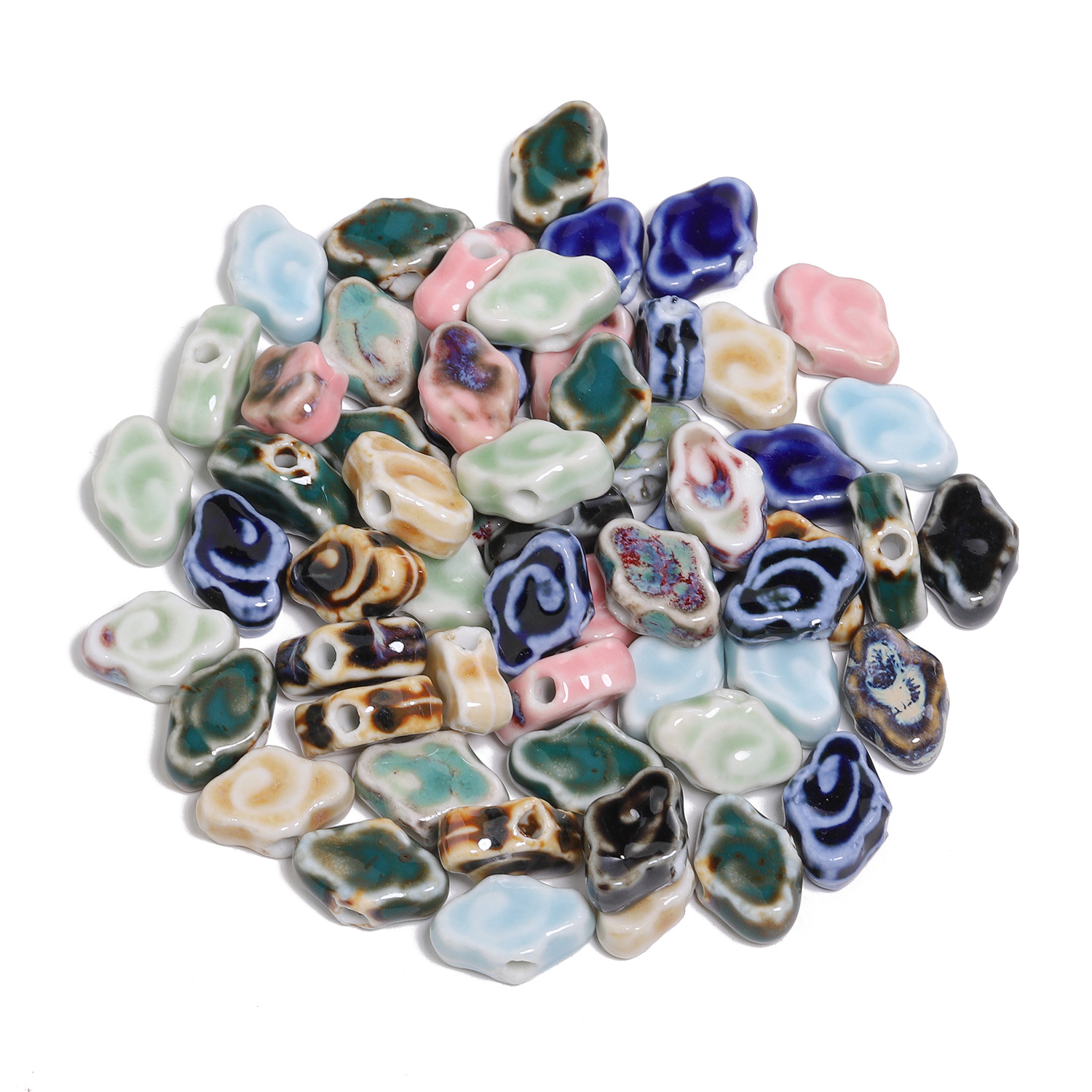 10/20/30pcs Handmade Jingdezhen Ceramic Beads for Jewellery Making